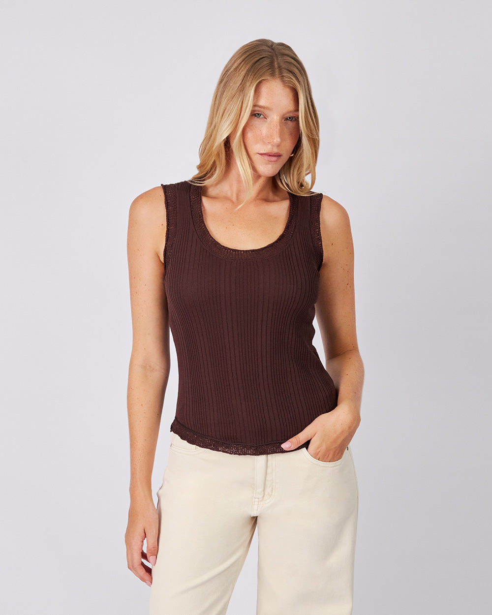 Chocolate Ribbed Top