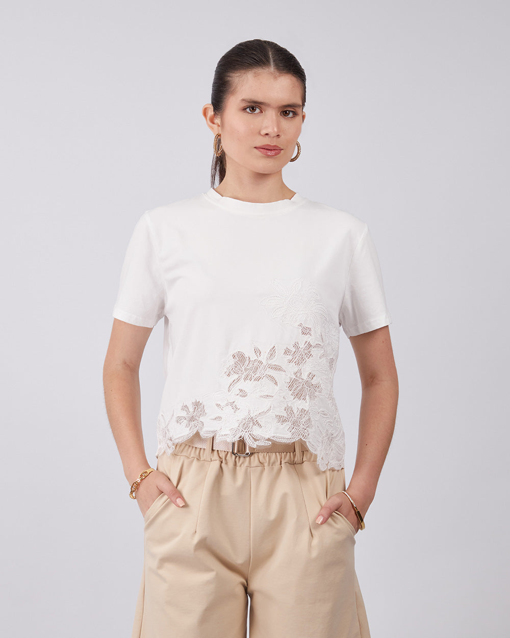 White Top Lace And Flowers