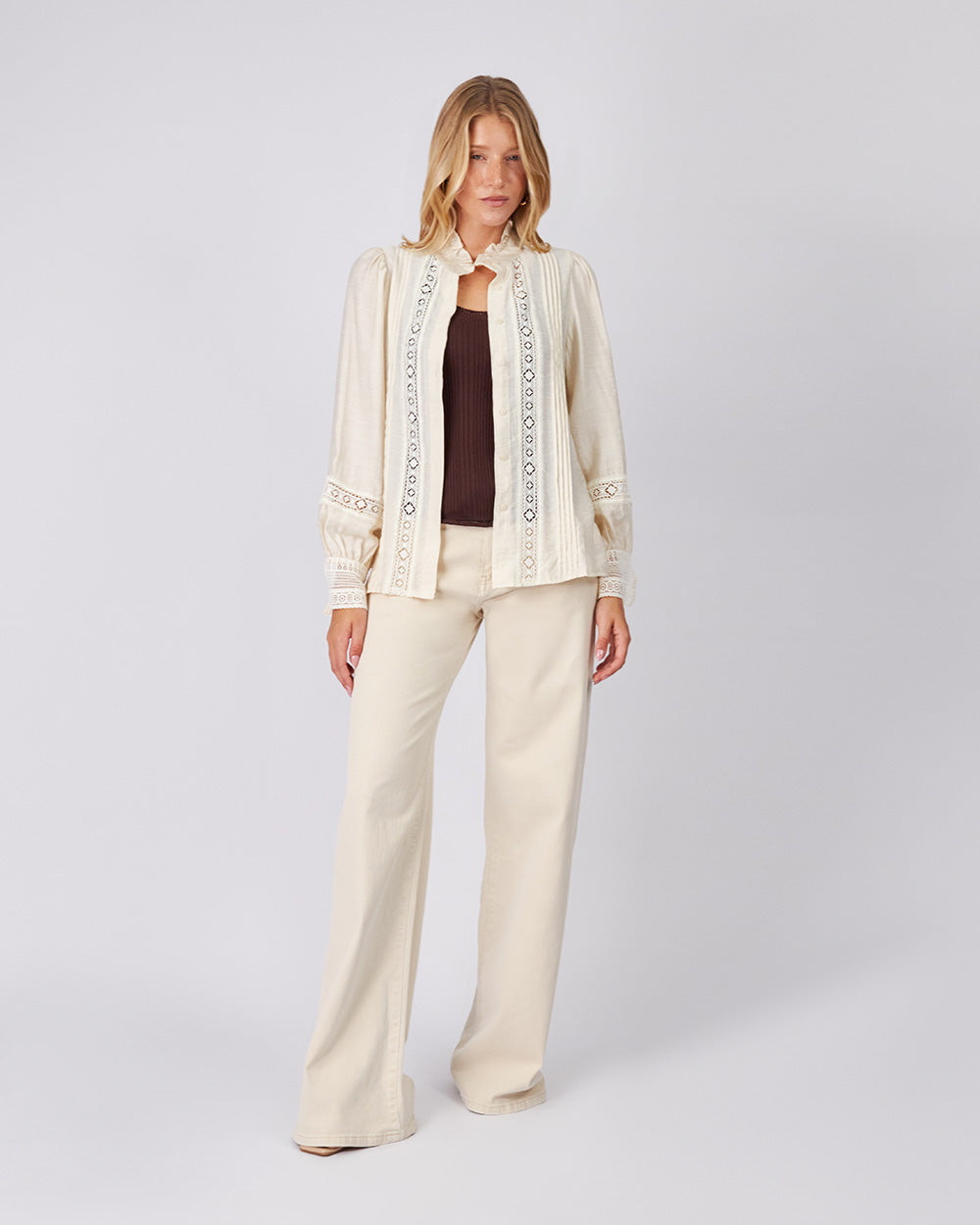 Cream Brocade Blouse