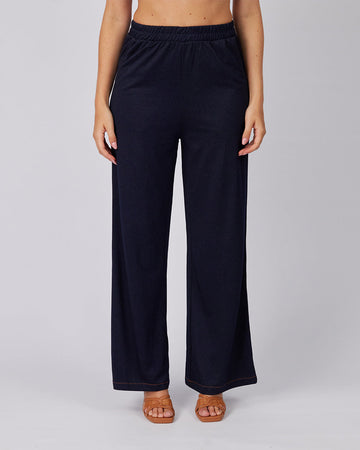 Blue Pants Elastic Waist