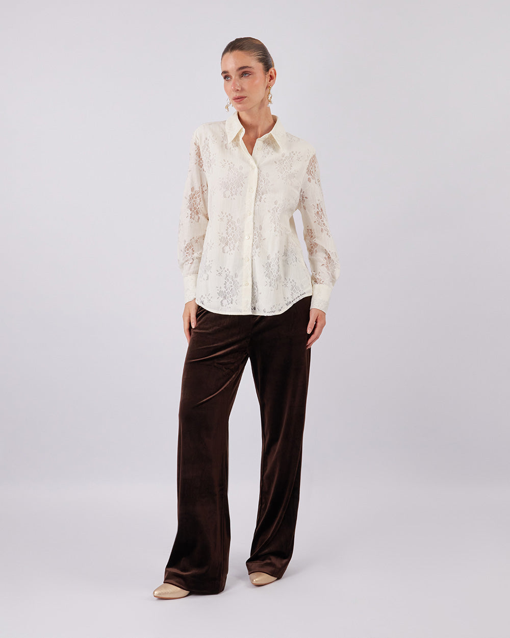 Pearl Lace Floral Shirt