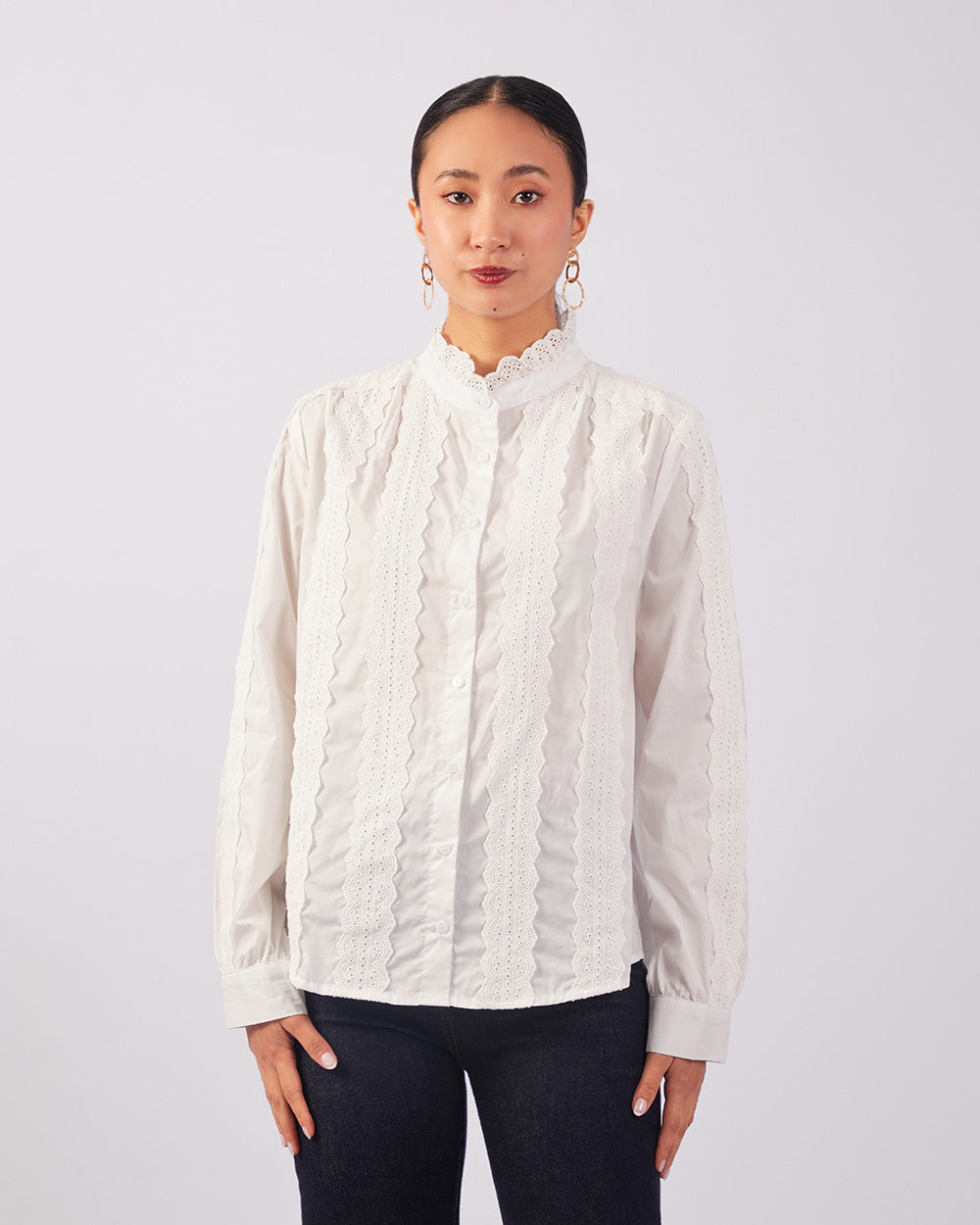 White Broderie Blouse