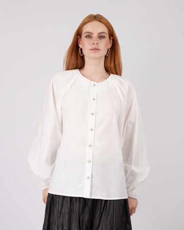 White Blouse Darts At The Chest
