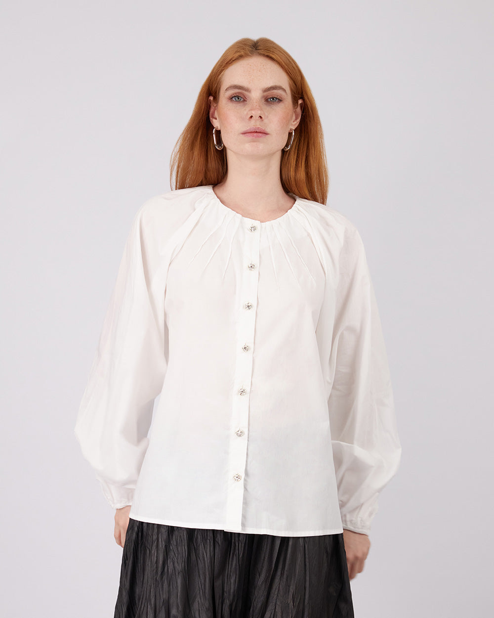 White Blouse Darts At The Chest