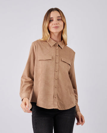 Beige Suede Shirt