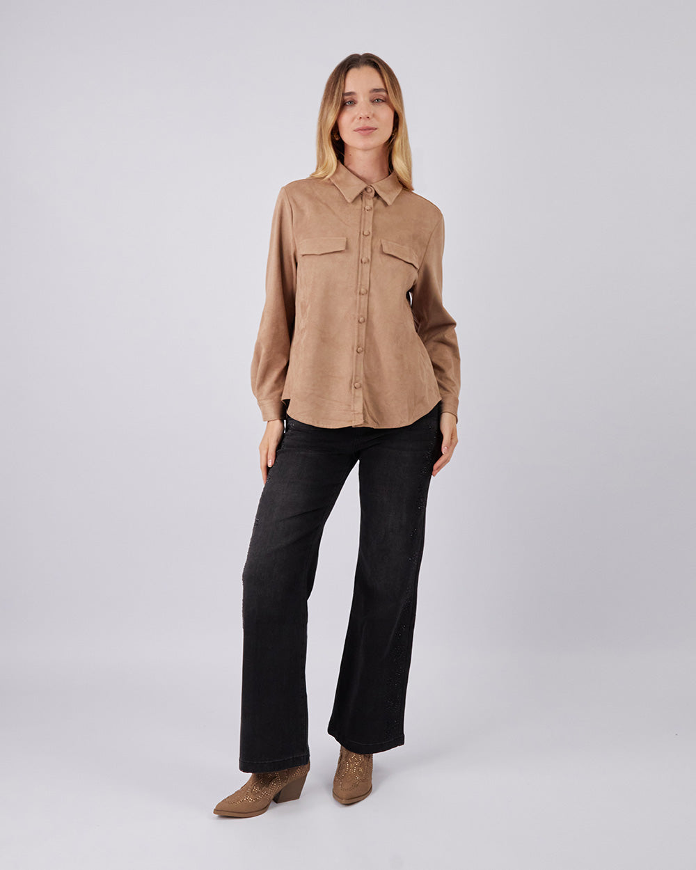 Beige Suede Shirt