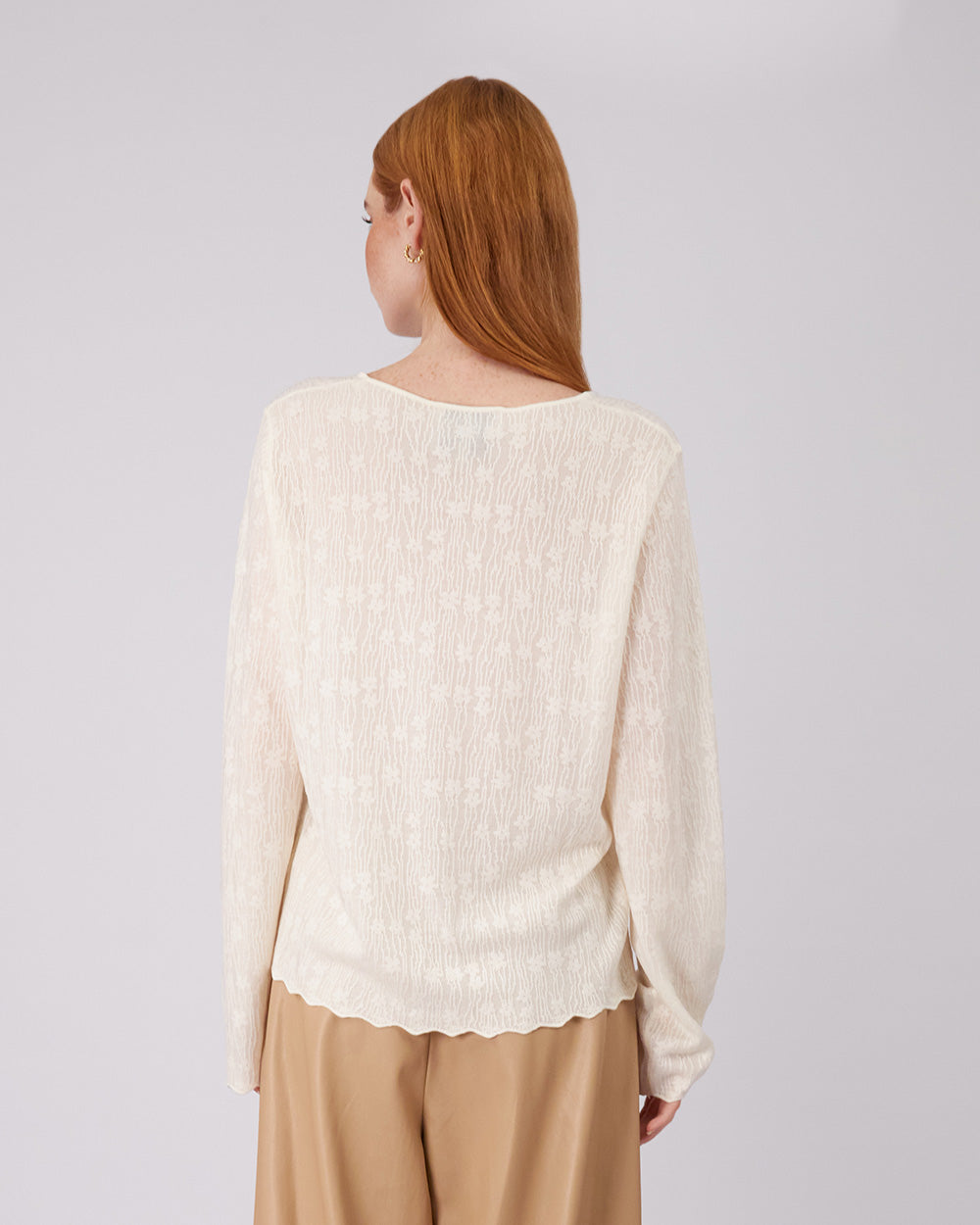Cream Sweater Wavy Edges