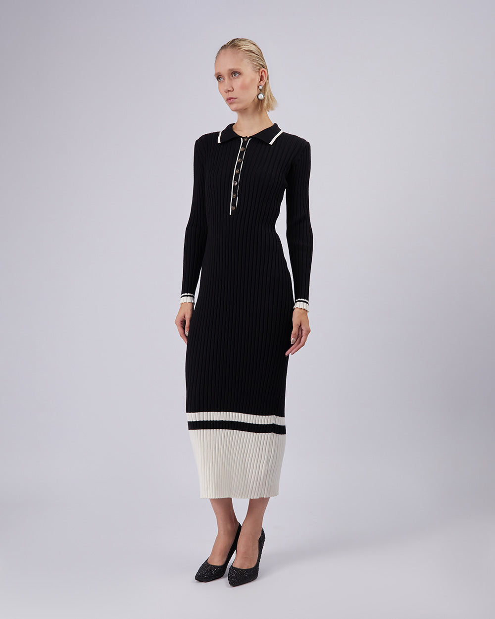 Kate Black Knitted Dress
