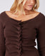 Brown Sweater Central Drape