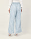 Light blue wide-leg denim pants