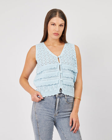 Light Blue Vest Ruffles