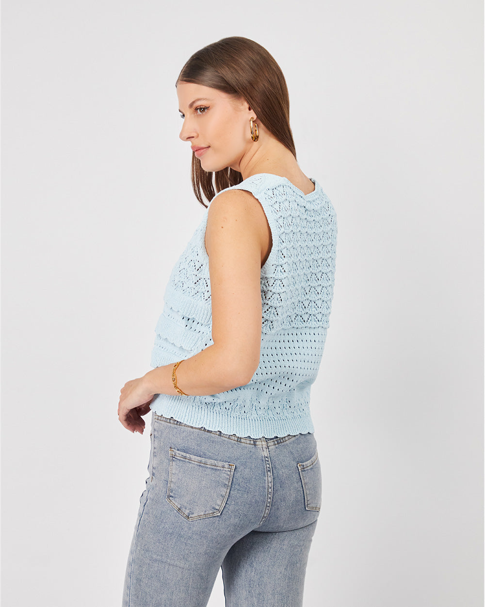 Light Blue Vest Ruffles