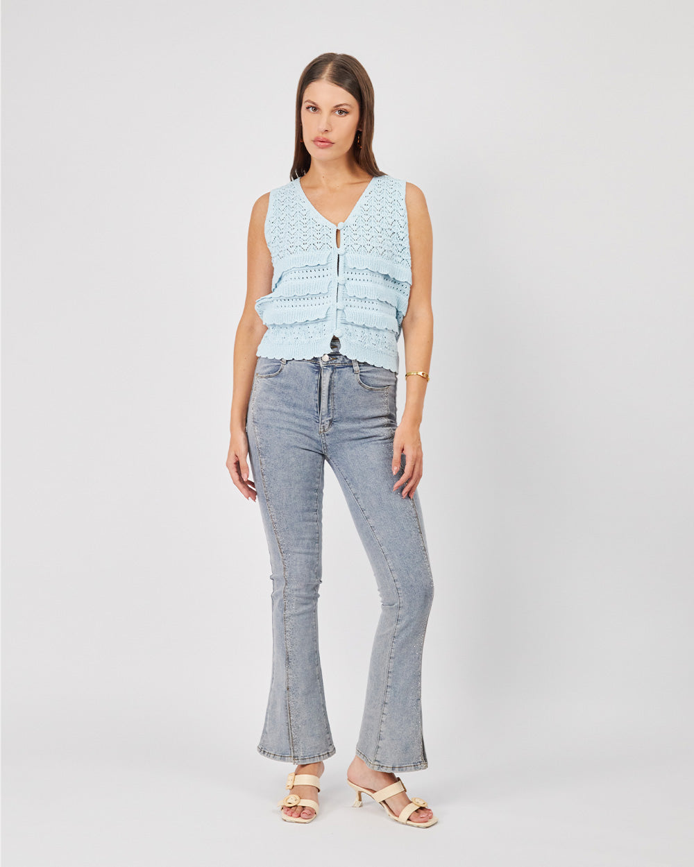 Light Blue Vest Ruffles