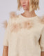 Beige Sweater With Tulle Flowers