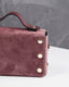 Burgundy Suede Bag Leather Handle