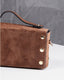 Brown Suede Bag Leather Handle