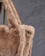 Taupe Fur Bag Double Handle