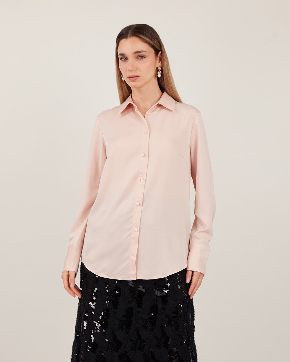 Pink Long-Sleeve Blouse