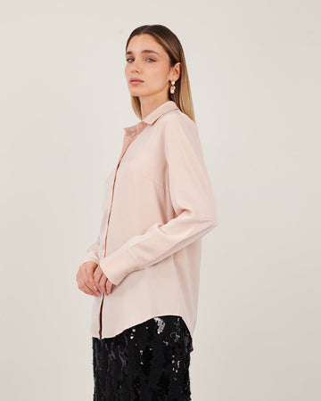 Pink Long-Sleeve Blouse