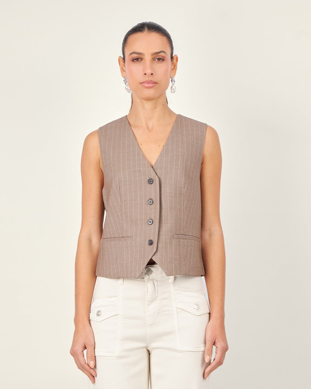 Brown tweed vest