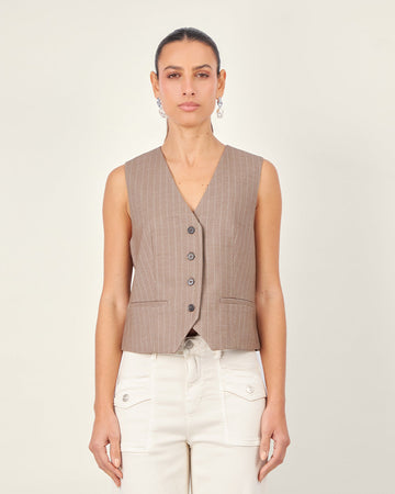 Brown tweed vest