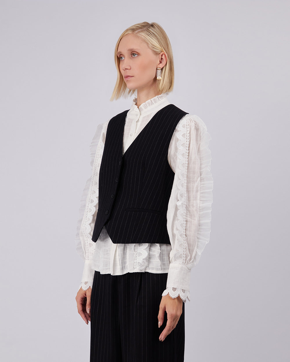 Black Tweed Vest