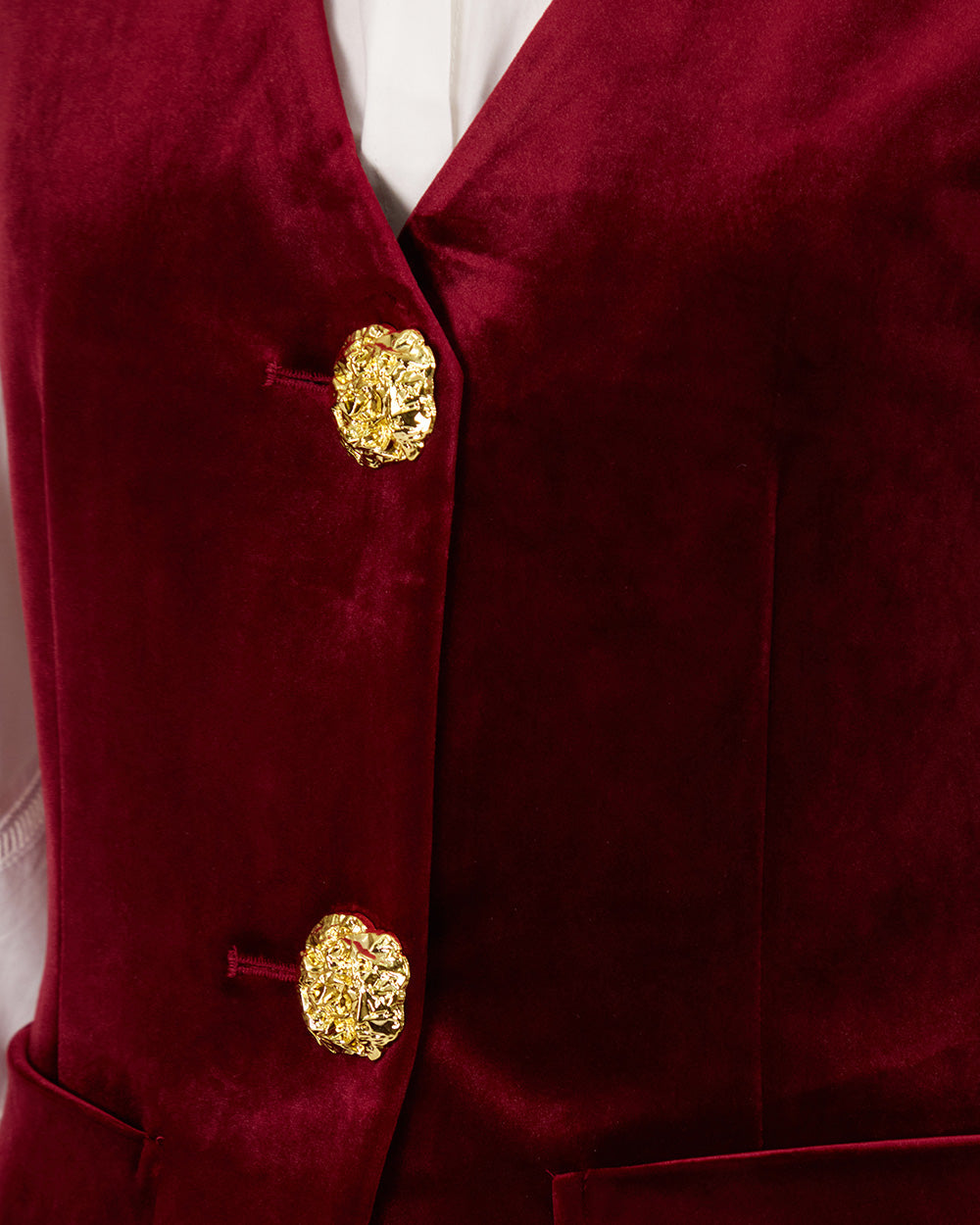 Burgundy Velvet Vest