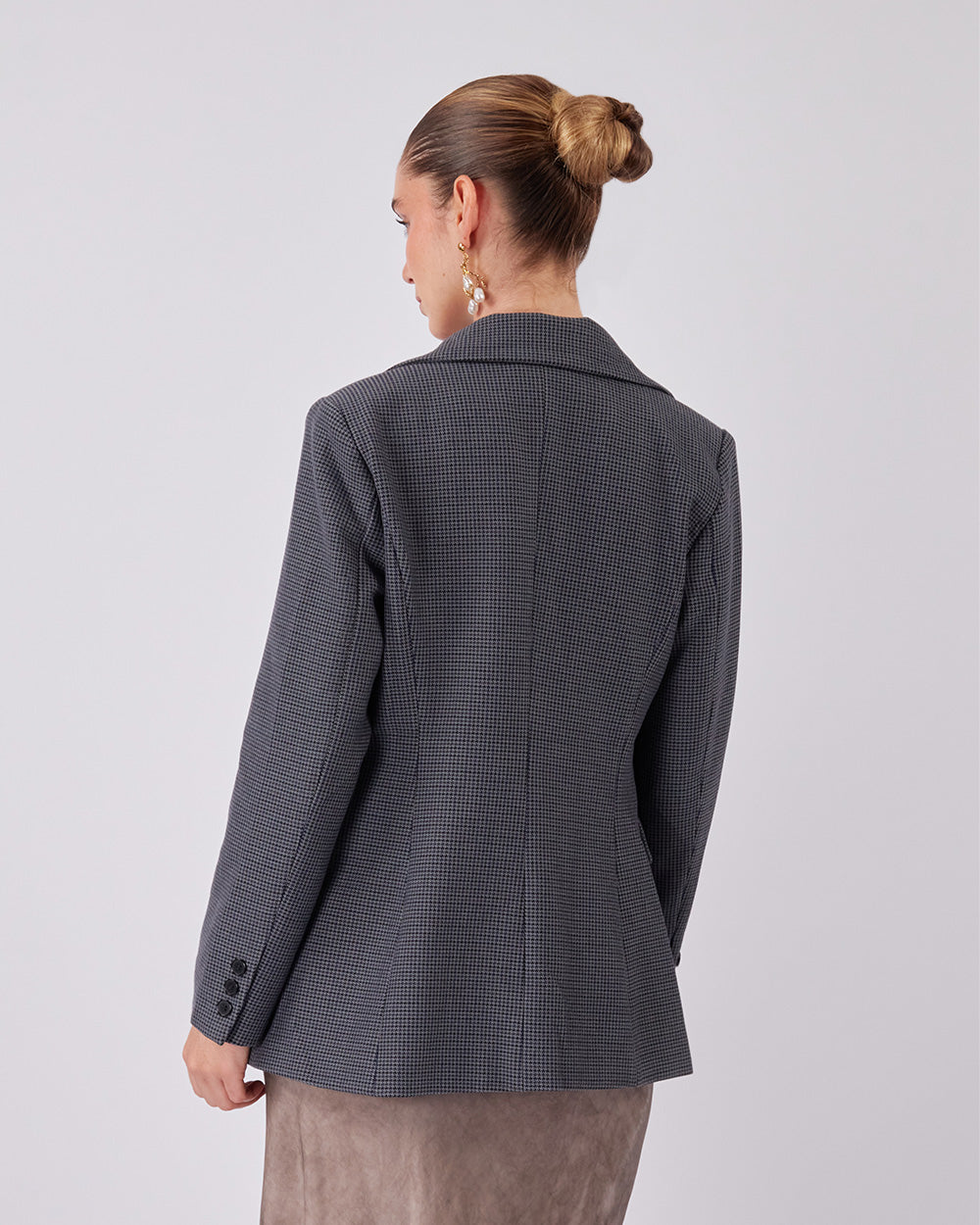 Grey Houndstooth Bag