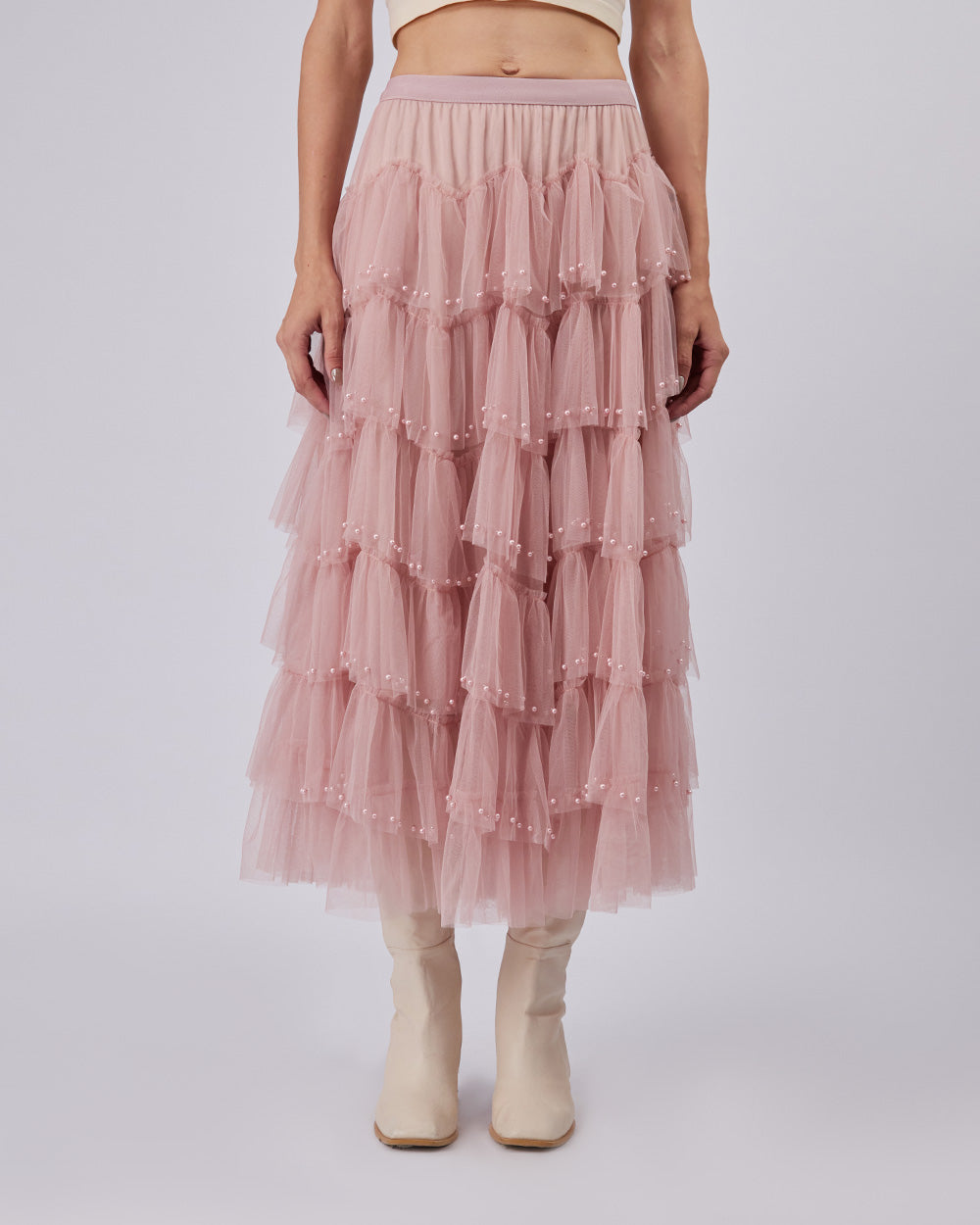 Pink Organza Skirt Ruffles