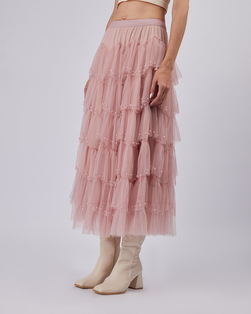 Pink Organza Skirt Ruffles