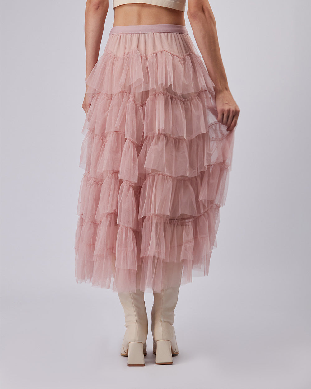 Pink Organza Skirt Ruffles