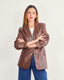Brown gold-button blazer