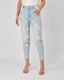 Light Blue Denim Pant 3D Flowers