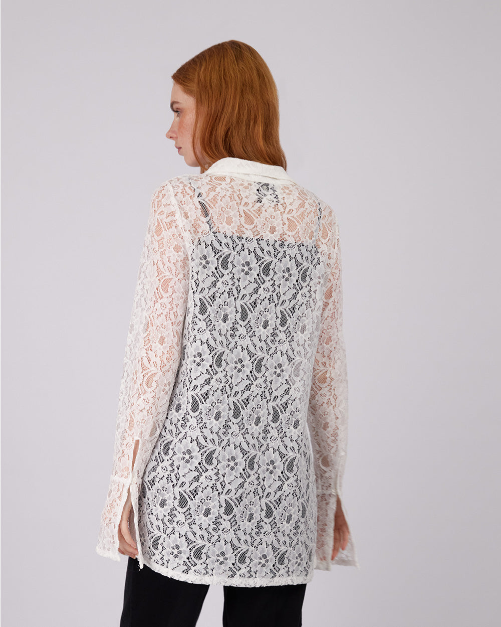 Long White Lace Shirt