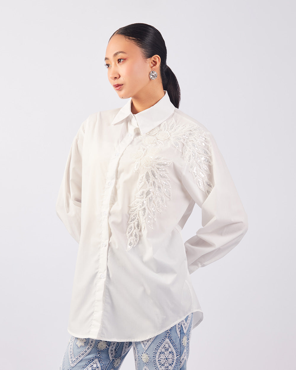 White Sequin Bloom