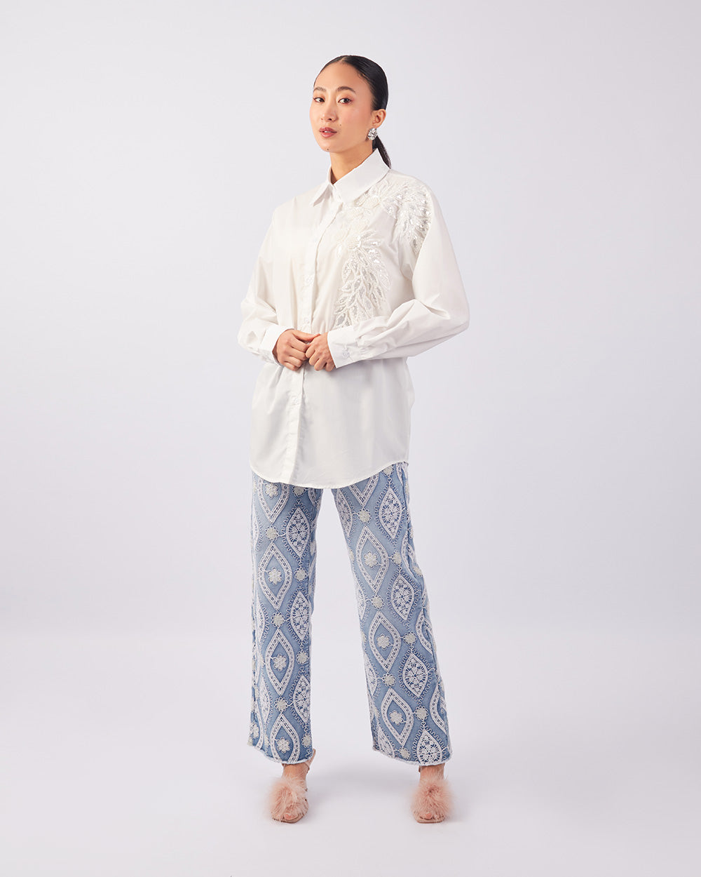 White Sequin Bloom