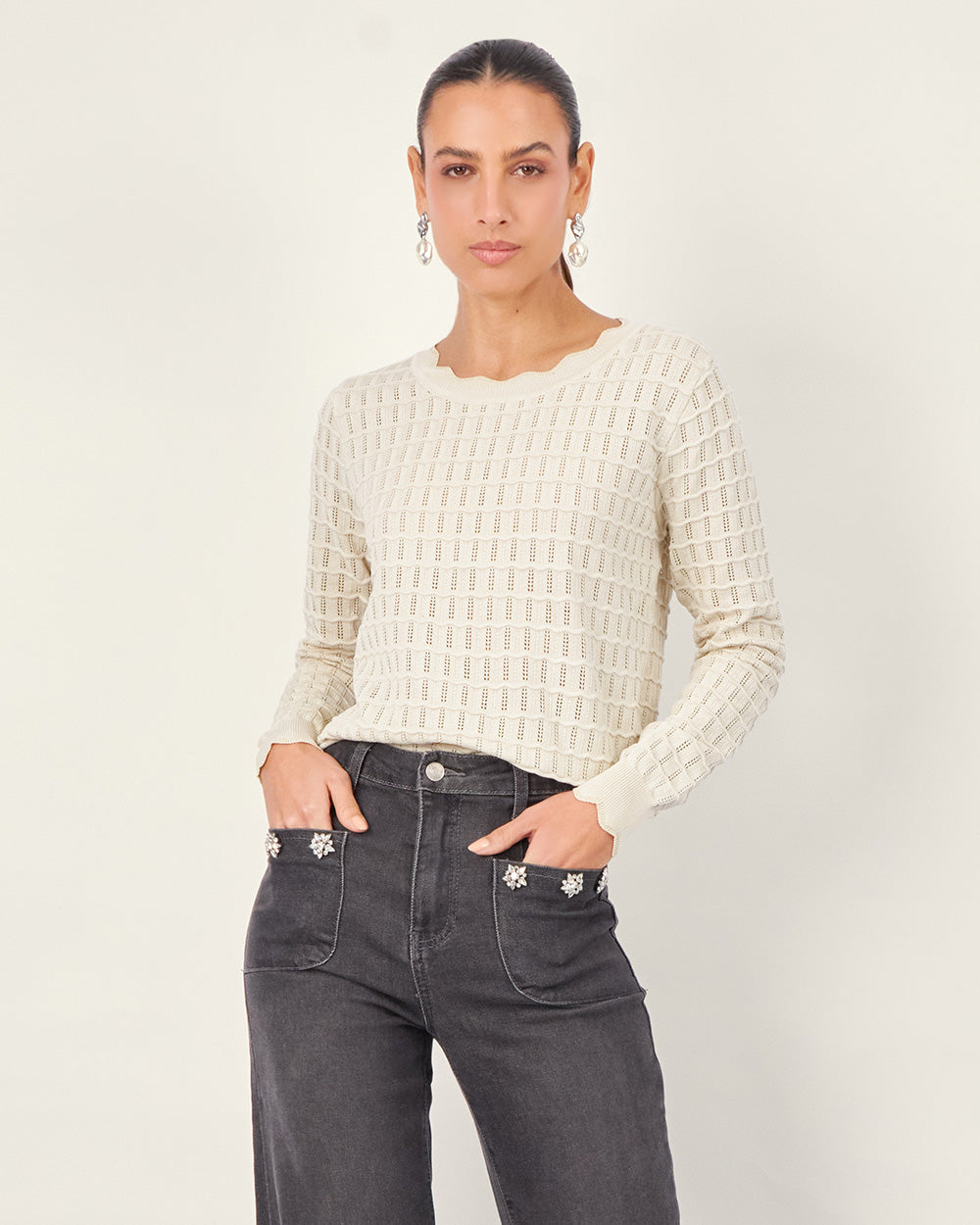 Light Blue Round-Neck Sweater
