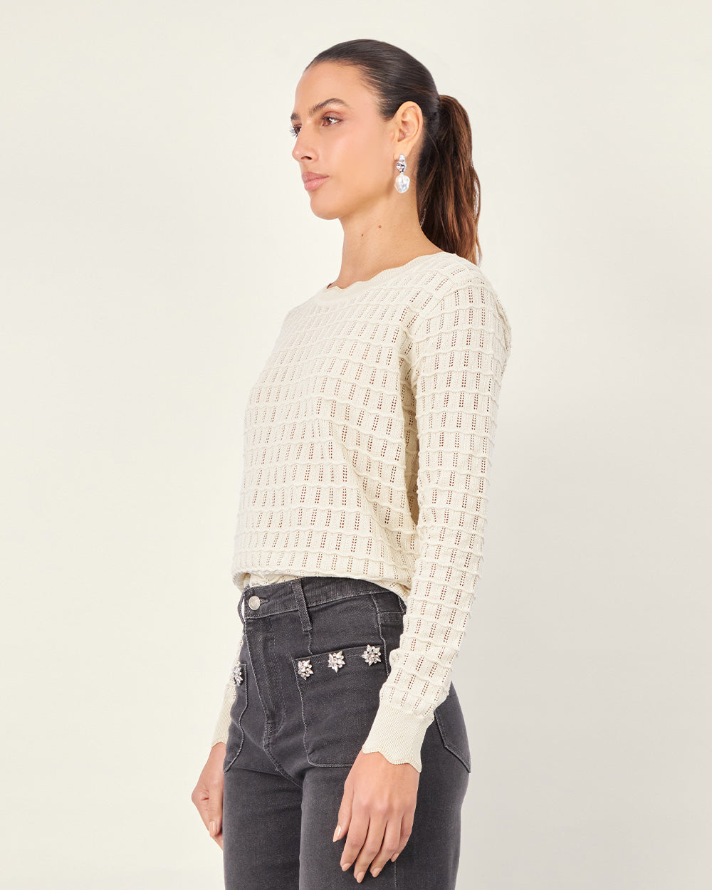 Light Blue Round-Neck Sweater