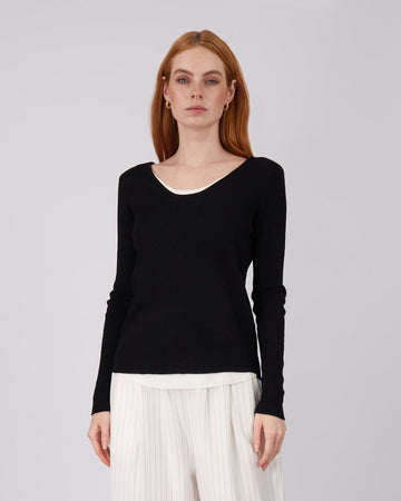 Black Sweater Lace Sleeve