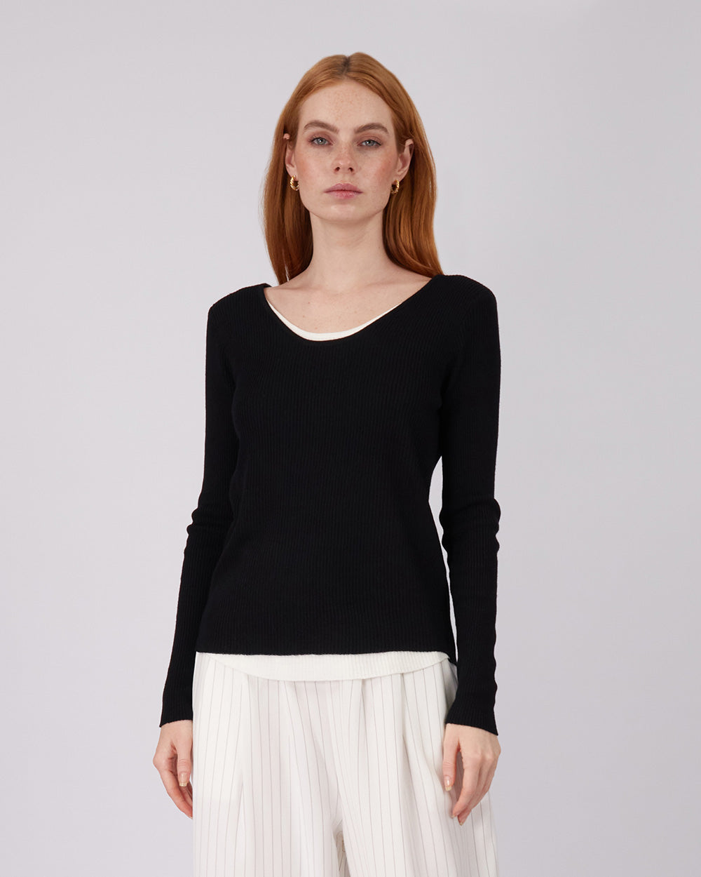 Black Sweater Lace Sleeve