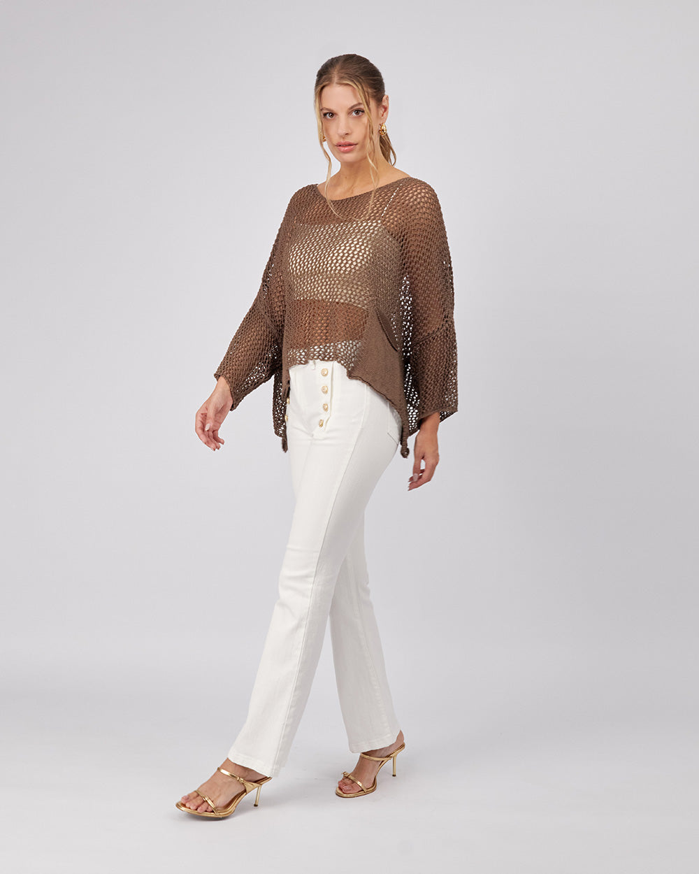 Chocolate Openwork Sweater