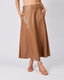 Camel Long Skirt Vegan Leather