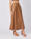 Camel Long Skirt Vegan Leather