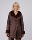 Brown Vegan Leather Coat