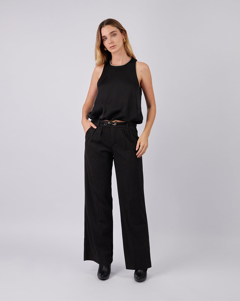 Black Trousers With Belt
