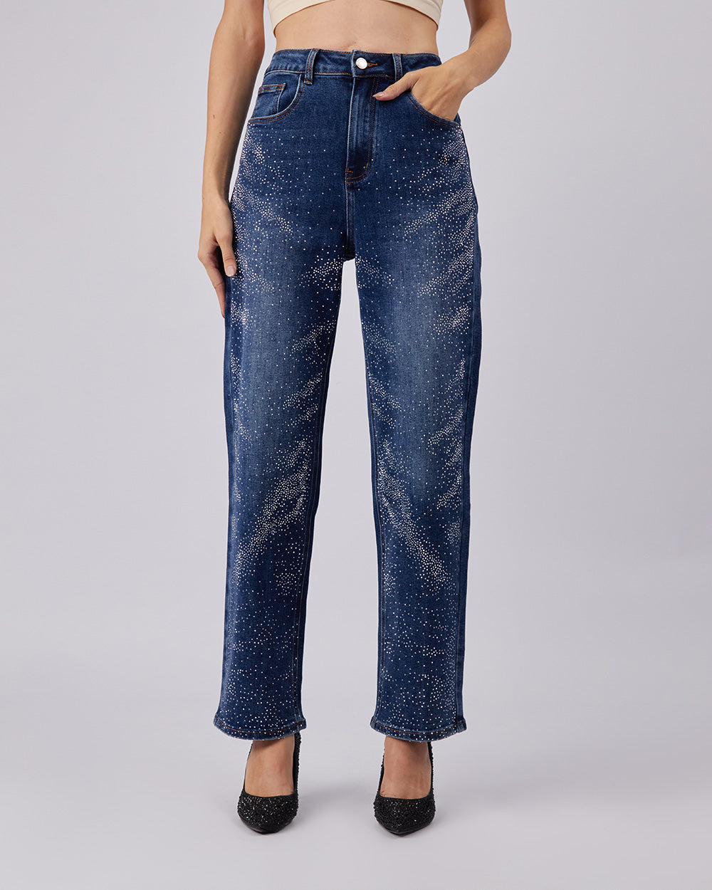 Sparkle Blue Denim Pant