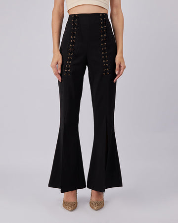 Black Bell-Leg Trousers