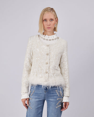 Pearl Tweed Sequin Jacket