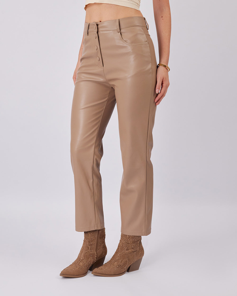 Vegabo Beige Leather Pants