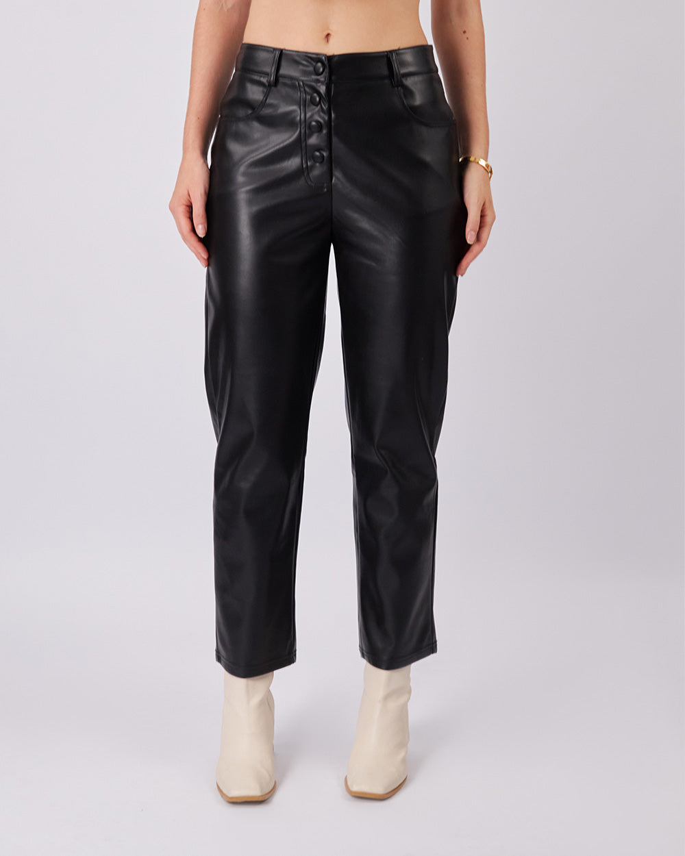 Black Vegan Leather Pants